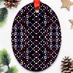 Futuristic Geometric Pattern Oval Ornament (two Sides) by dflcprints