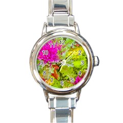 Colored Plants Photo Round Italian Charm Watch by dflcprints