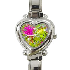 Colored Plants Photo Heart Italian Charm Watch by dflcprints