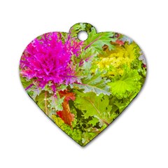 Colored Plants Photo Dog Tag Heart (one Side) by dflcprints