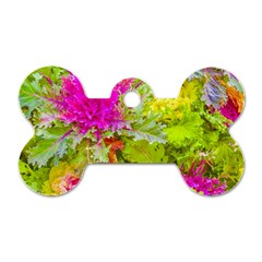 Colored Plants Photo Dog Tag Bone (one Side) by dflcprints