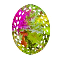 Colored Plants Photo Ornament (oval Filigree) by dflcprints