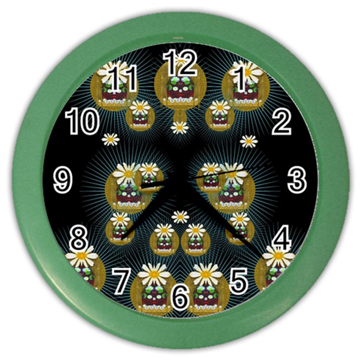 Bats In Caves In Spring Time Color Wall Clocks