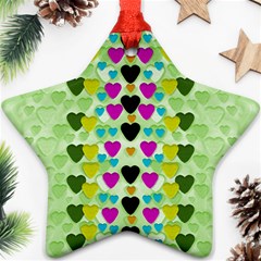 Summer Time In Lovely Hearts Ornament (star) by pepitasart