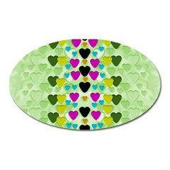 Summer Time In Lovely Hearts Oval Magnet by pepitasart