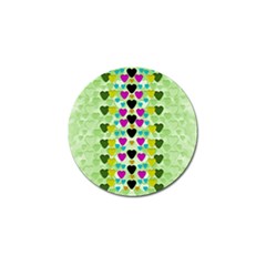 Summer Time In Lovely Hearts Golf Ball Marker by pepitasart