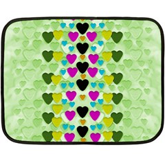 Summer Time In Lovely Hearts Fleece Blanket (mini) by pepitasart