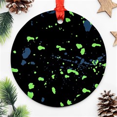 Dark Splatter Abstract Ornament (round) by dflcprints