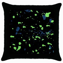 Dark Splatter Abstract Throw Pillow Case (black) by dflcprints