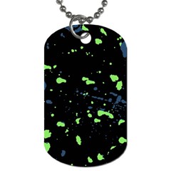 Dark Splatter Abstract Dog Tag (two Sides) by dflcprints