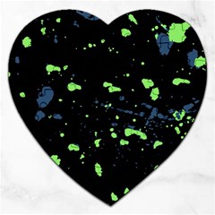 Dark Splatter Abstract Jigsaw Puzzle (heart) by dflcprints