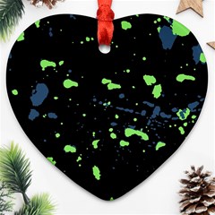 Dark Splatter Abstract Heart Ornament (two Sides) by dflcprints