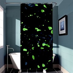 Dark Splatter Abstract Shower Curtain 36  X 72  (stall)  by dflcprints