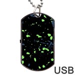 Dark Splatter Abstract Dog Tag USB Flash (Two Sides) Front