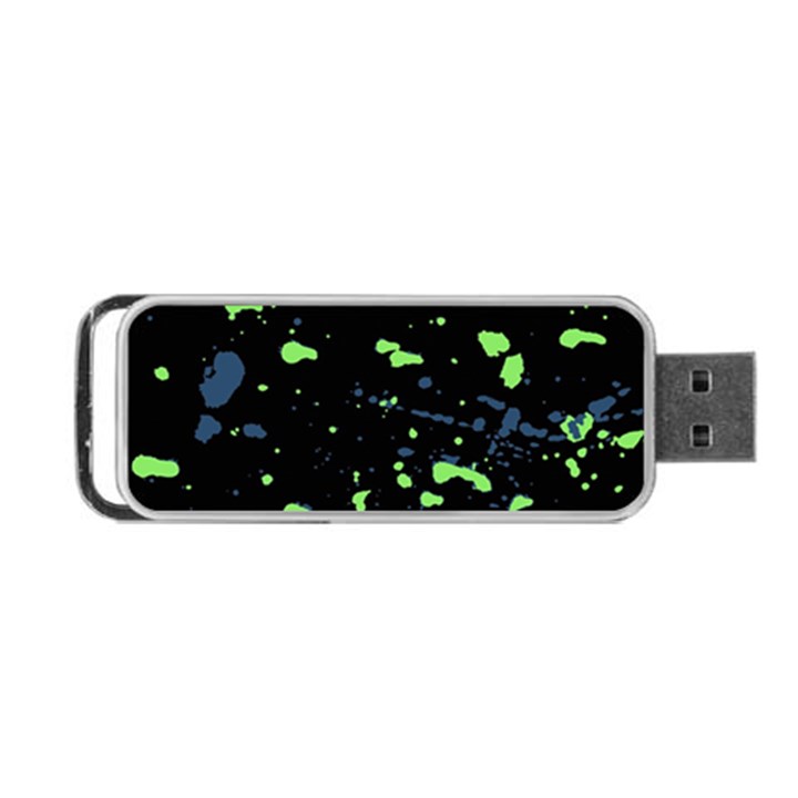 Dark Splatter Abstract Portable USB Flash (One Side)