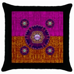 Viva Summer Time In Fauna Throw Pillow Case (black) by pepitasart