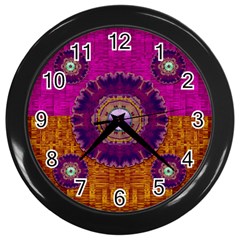 Viva Summer Time In Fauna Wall Clocks (black) by pepitasart