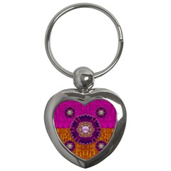 Viva Summer Time In Fauna Key Chains (heart)  by pepitasart