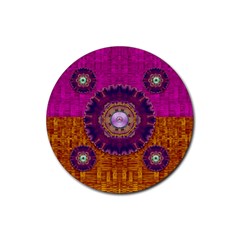 Viva Summer Time In Fauna Rubber Coaster (round)  by pepitasart