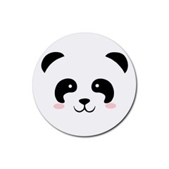 Panda  Rubber Round Coaster (4 Pack)  by Valentinaart