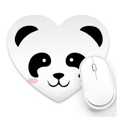 Panda  Heart Mousepads by Valentinaart