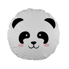 Panda  Standard 15  Premium Flano Round Cushions by Valentinaart