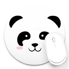 Panda  Round Mousepads by Valentinaart