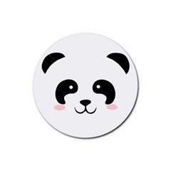 Panda  Rubber Coaster (round)  by Valentinaart