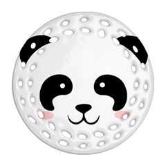 Panda  Round Filigree Ornament (two Sides) by Valentinaart