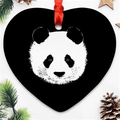 Panda  Heart Ornament (two Sides) by Valentinaart