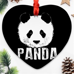 Panda  Heart Ornament (two Sides) by Valentinaart