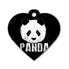 Panda  Dog Tag Heart (one Side) by Valentinaart