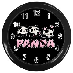 Panda  Wall Clocks (black) by Valentinaart