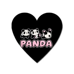 Panda  Heart Magnet by Valentinaart