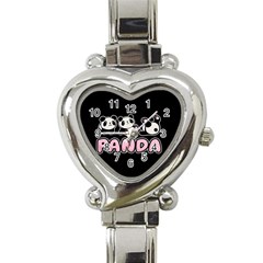 Panda  Heart Italian Charm Watch by Valentinaart