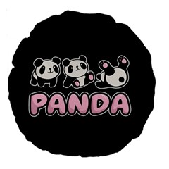 Panda  Large 18  Premium Round Cushions by Valentinaart