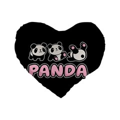 Panda  Standard 16  Premium Heart Shape Cushions by Valentinaart