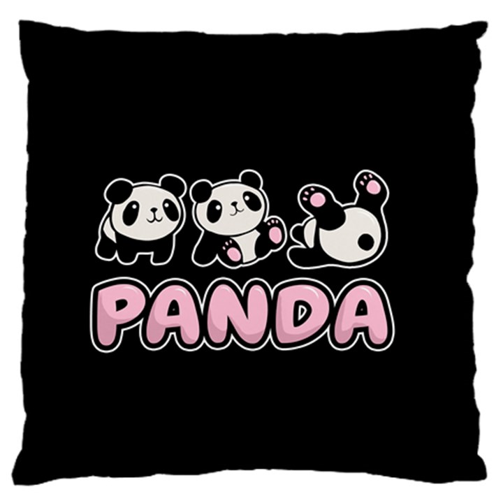 Panda  Large Flano Cushion Case (One Side)