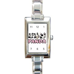 Panda  Rectangle Italian Charm Watch by Valentinaart