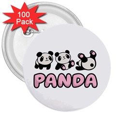 Panda  3  Buttons (100 Pack)  by Valentinaart