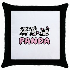 Panda  Throw Pillow Case (black) by Valentinaart