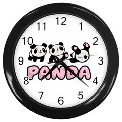 Panda  Wall Clocks (black) by Valentinaart