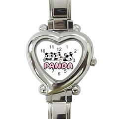 Panda  Heart Italian Charm Watch by Valentinaart