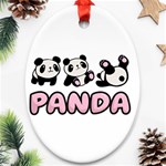 Panda  Oval Ornament (Two Sides) Back