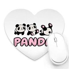 Panda  Heart Mousepads by Valentinaart