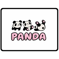 Panda  Double Sided Fleece Blanket (large)  by Valentinaart