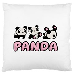 Panda  Large Flano Cushion Case (one Side) by Valentinaart