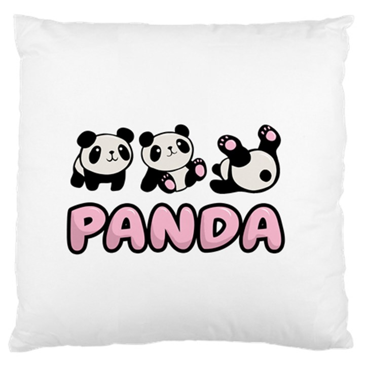 Panda  Large Flano Cushion Case (One Side)