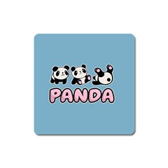 Panda  Square Magnet by Valentinaart