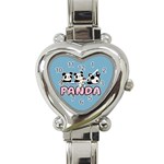 Panda  Heart Italian Charm Watch Front